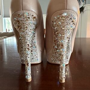 Aldo Nude Crystal-Embellished Stiletto Heels